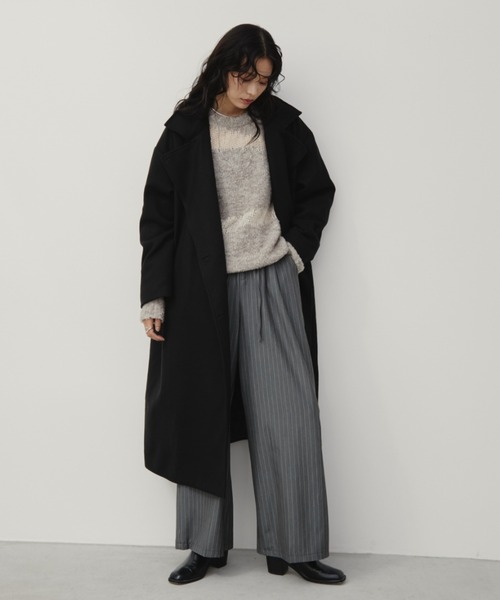 セール】スタンドカラー3WAYロングコート（ステンカラーコート）｜Aunt