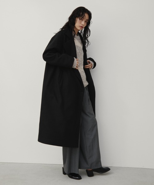 ANNE MARIE BERETTA ブラック スタンドカラーコート ANNE MARIE BERETTA ブラック スタンドカラーコート ANNE MARIE