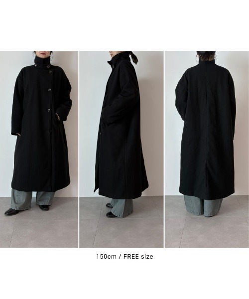 セール】スタンドカラー3WAYロングコート（ステンカラーコート）｜Aunt