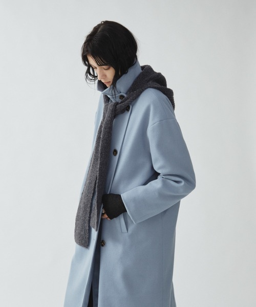 Aunt Marie's（アントマリーズ）の「スタンドカラー3WAYロングコート（ステンカラーコート・レディース・ブラック/ブラウン/グレー/カーキ/アイボリー/モカ/チャコールグレー/ネイビー/ダークブラウン/ブルー・FREE/MEDIUM/TALL）」の16枚目の写真