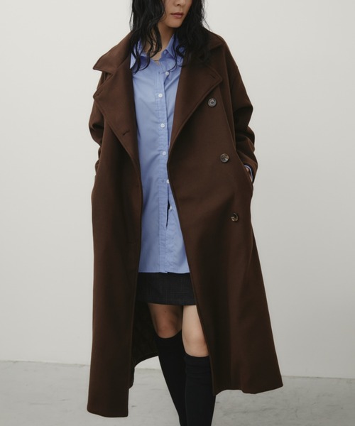 Aunt Marie's（アントマリーズ）の「スタンドカラー3WAYロングコート（ステンカラーコート・レディース・ブラック/ブラウン/グレー/カーキ/アイボリー/モカ/チャコールグレー/ネイビー/ダークブラウン/ブルー・FREE/MEDIUM/TALL）」の18枚目の写真