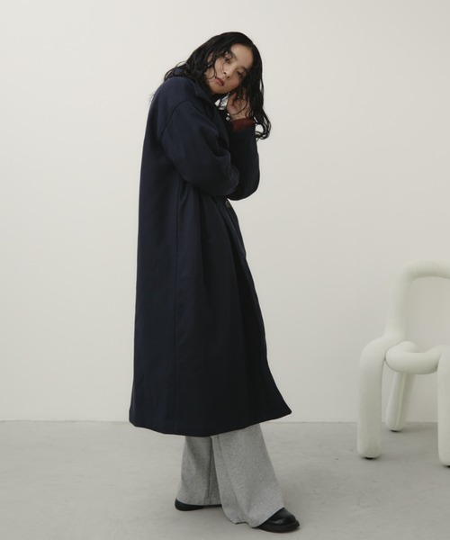 セール】スタンドカラー3WAYロングコート（ステンカラーコート）｜Aunt