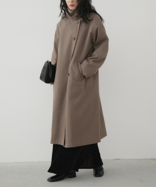 セール】スタンドカラー3WAYロングコート（ステンカラーコート）｜Aunt