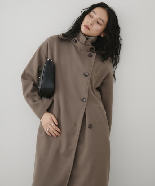 セール】スタンドカラー3WAYロングコート（ステンカラーコート）｜Aunt