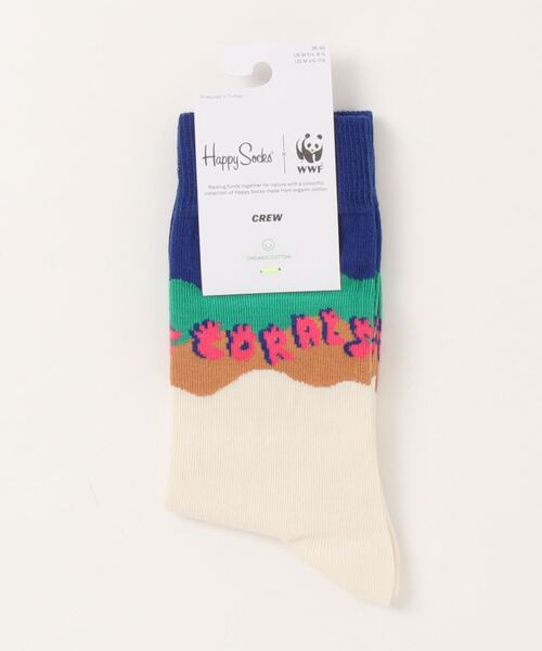 Happy Socks（ハッピーソックス）の「【HAPPY SOCKS】WWF(世界自然保護基金) コラボモデル（ソックス/靴下・レディース・ブルー/ホワイト/オレンジ/アイボリー・SMALL/MEDIUM）」の5枚目の写真