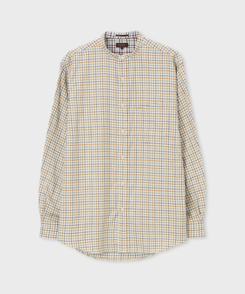 Paul Smith COLLECTION（ポールスミスコレクション）の「ブラッシュドチェックバンドカラー シャツ / 2224367 259（シャツ/ブラウス・メンズ・イエロー系その他/ブルー系その他・MEDIUM/LARGE）」の2枚目の写真