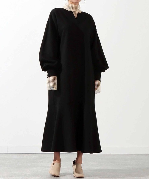 Settimissimo（セッティミッシモ）の「裏毛2WAYペプラムロングワンピース（ワンピース・レディース・ライトグレー/ブラック/モカ・FREE）」の2枚目の写真