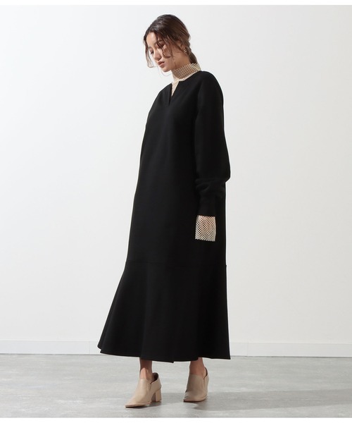 Settimissimo（セッティミッシモ）の「裏毛2WAYペプラムロングワンピース（ワンピース・レディース・ライトグレー/ブラック/モカ・FREE）」の5枚目の写真