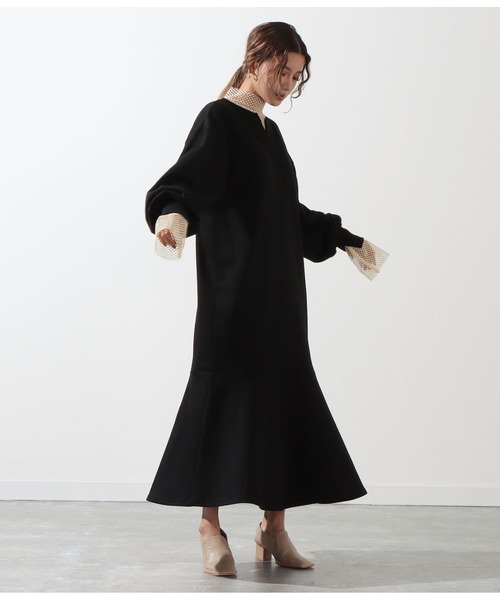 Settimissimo（セッティミッシモ）の「裏毛2WAYペプラムロングワンピース（ワンピース・レディース・ライトグレー/ブラック/モカ・FREE）」の6枚目の写真