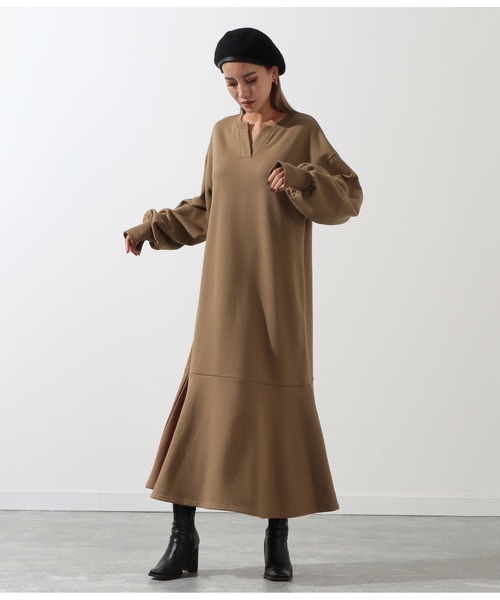 Settimissimo（セッティミッシモ）の「裏毛2WAYペプラムロングワンピース（ワンピース・レディース・ライトグレー/ブラック/モカ・FREE）」の12枚目の写真