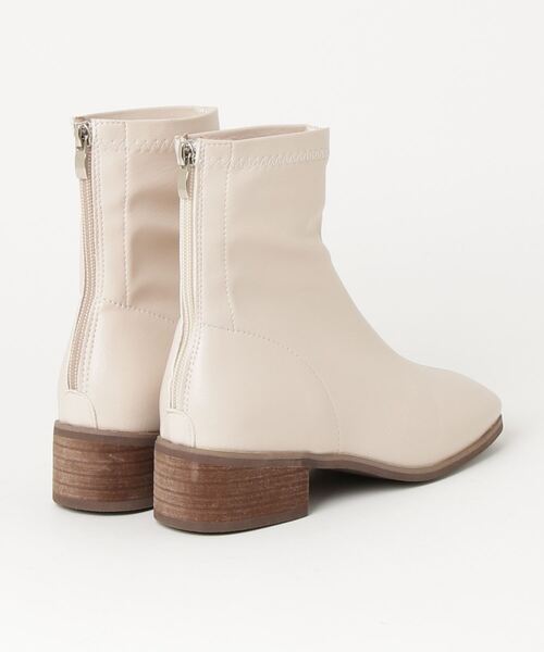 chocomee（チョコミー）の「wood short boots/ウッドショートブーツ（ブーツ・レディース・ブラウン/アイボリー・23.5/24/22.5/24.5）」の16枚目の写真