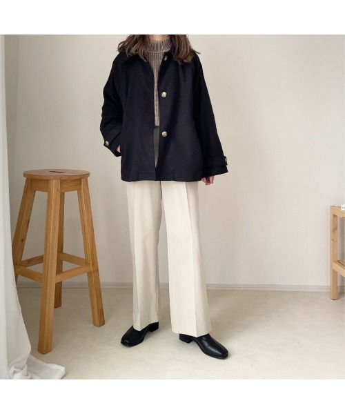 chocomee（チョコミー）の「wood short boots/ウッドショートブーツ（ブーツ・レディース・ブラウン/アイボリー・23.5/24/22.5/24.5）」の5枚目の写真