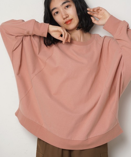 LUPILIEN（ルピリアン）の「パウダー天竺ラグランプルオーバー（Tシャツ/カットソー・レディース・ピンク/A/ブラック・FREE）」の4枚目の写真