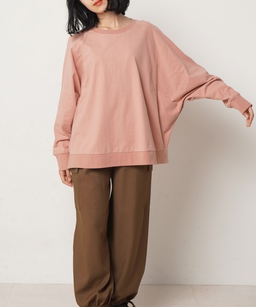 LUPILIEN（ルピリアン）の「パウダー天竺ラグランプルオーバー（Tシャツ/カットソー・レディース・ピンク/A/ブラック・FREE）」の6枚目の写真