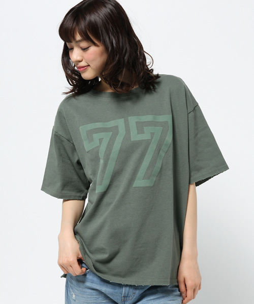 WHO'S WHO gallery（フーズフーギャラリー）の「【THE BIG】77ビッグTEE（Tシャツ/カットソー・レディース・ホワイト/ブラック/カーキ・FREE）」の3枚目の写真