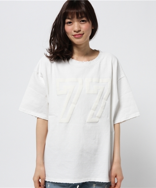 WHO'S WHO gallery（フーズフーギャラリー）の「【THE BIG】77ビッグTEE（Tシャツ/カットソー・レディース・ホワイト/ブラック/カーキ・FREE）」の6枚目の写真