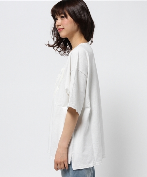 WHO'S WHO gallery（フーズフーギャラリー）の「【THE BIG】77ビッグTEE（Tシャツ/カットソー・レディース・ホワイト/ブラック/カーキ・FREE）」の7枚目の写真