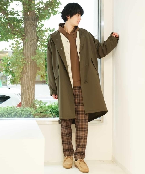 a.v.v(アーヴェヴェ)の「ワイドシルエットスタンドモッズコート(モッズコート・メンズ・グリーン・46/48)」の13枚目の写真