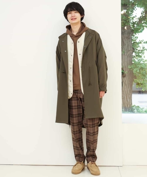 a.v.v(アーヴェヴェ)の「ワイドシルエットスタンドモッズコート(モッズコート・メンズ・グリーン・46/48)」の19枚目の写真