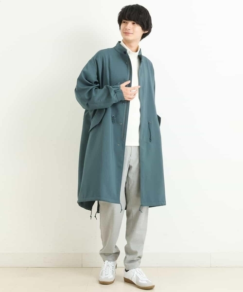 a.v.v(アーヴェヴェ)の「ワイドシルエットスタンドモッズコート(モッズコート・メンズ・グリーン・46/48)」の4枚目の写真