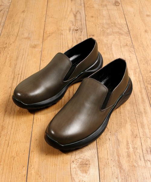 PADRONE(パドローネ)の「PADRONE パドローネ / HB SIDE GORE SHOES サイドゴアレザーシューズ スリッポンシューズ 日本製 / PU5311-2002(スリッポン・メンズ・アッシュブラウン/ブラック・40/41/42)」の4枚目の写真