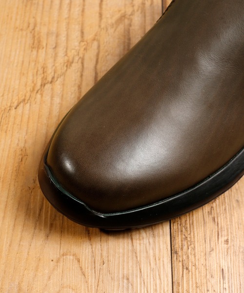 PADRONE(パドローネ)の「PADRONE パドローネ / HB SIDE GORE SHOES サイドゴアレザーシューズ スリッポンシューズ 日本製 / PU5311-2002(スリッポン・メンズ・アッシュブラウン/ブラック・40/41/42)」の6枚目の写真