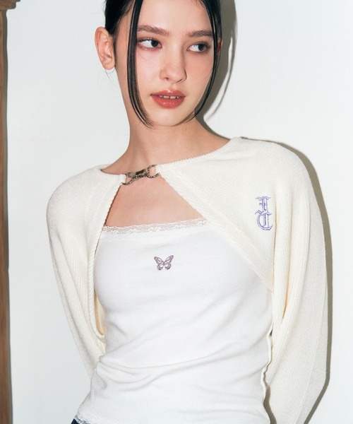 FANCY CLUB(ファンシークラブ)の「NASTY FANCY CLUB/バックルボレロカーディガン 2174376(カーディガン/ボレロ・レディース・チャコール/アイボリー・FREE)」の10枚目の写真