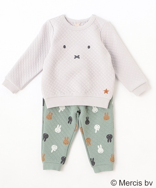 petit main（プティマイン）の「【miffy】キルティングパジャマ（アンサンブル・キッズ・ライトグレー/ベージュ/ライトピンク・100cm/120cm/80ｃｍ/130cm/90cm/110cm）」の2枚目の写真