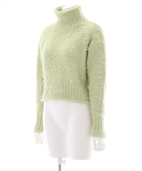 clear（クリア）の「シャギーハイネックショートニット（ニット/セーター・レディース・ピンク/ブラック/アイボリー/ミント/イエロー・F）」の7枚目の写真
