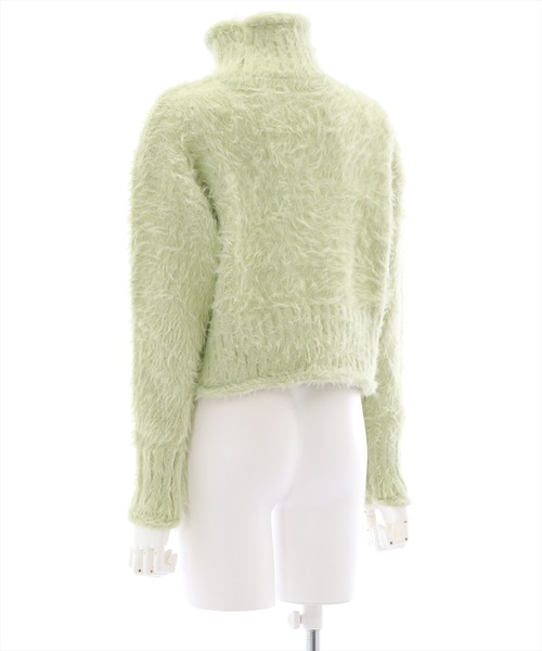 clear（クリア）の「シャギーハイネックショートニット（ニット/セーター・レディース・ピンク/ブラック/アイボリー/ミント/イエロー・F）」の8枚目の写真