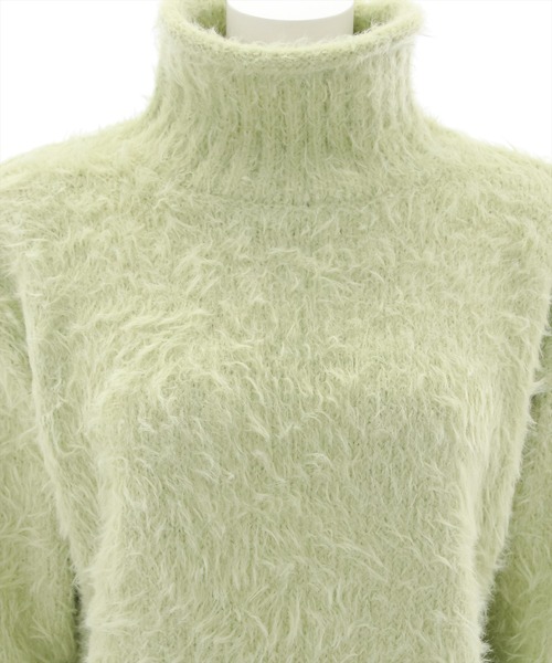 clear（クリア）の「シャギーハイネックショートニット（ニット/セーター・レディース・ピンク/ブラック/アイボリー/ミント/イエロー・F）」の11枚目の写真