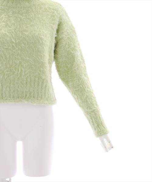 clear（クリア）の「シャギーハイネックショートニット（ニット/セーター・レディース・ピンク/ブラック/アイボリー/ミント/イエロー・F）」の10枚目の写真