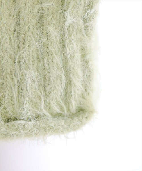 clear（クリア）の「シャギーハイネックショートニット（ニット/セーター・レディース・ピンク/ブラック/アイボリー/ミント/イエロー・F）」の6枚目の写真