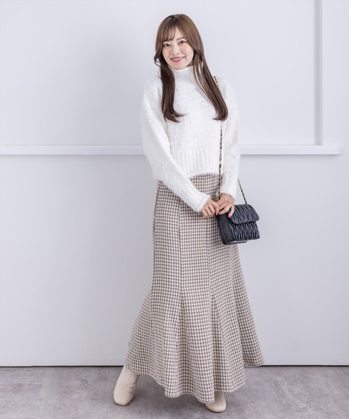 clear（クリア）の「シャギーハイネックショートニット（ニット/セーター・レディース・ピンク/ブラック/アイボリー/ミント/イエロー・F）」の17枚目の写真