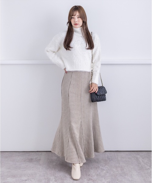 clear（クリア）の「シャギーハイネックショートニット（ニット/セーター・レディース・ピンク/ブラック/アイボリー/ミント/イエロー・F）」の18枚目の写真