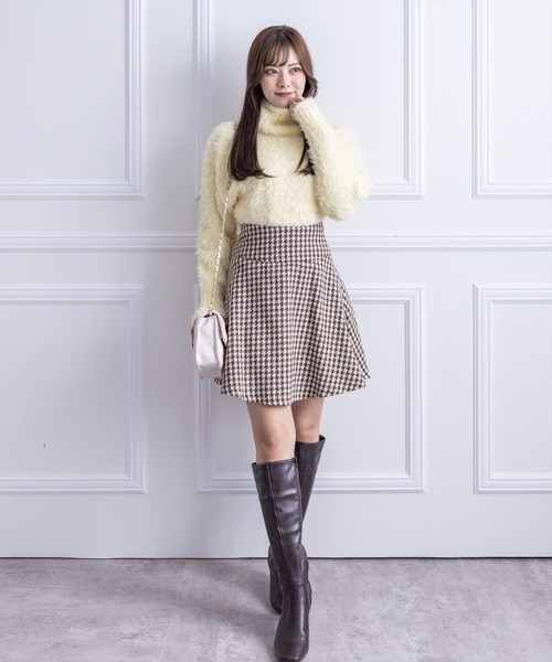 clear（クリア）の「シャギーハイネックショートニット（ニット/セーター・レディース・ピンク/ブラック/アイボリー/ミント/イエロー・F）」の20枚目の写真