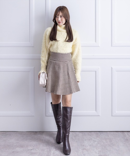 clear（クリア）の「シャギーハイネックショートニット（ニット/セーター・レディース・ピンク/ブラック/アイボリー/ミント/イエロー・F）」の21枚目の写真