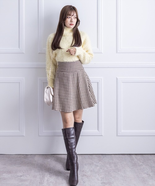 clear（クリア）の「シャギーハイネックショートニット（ニット/セーター・レディース・ピンク/ブラック/アイボリー/ミント/イエロー・F）」の22枚目の写真