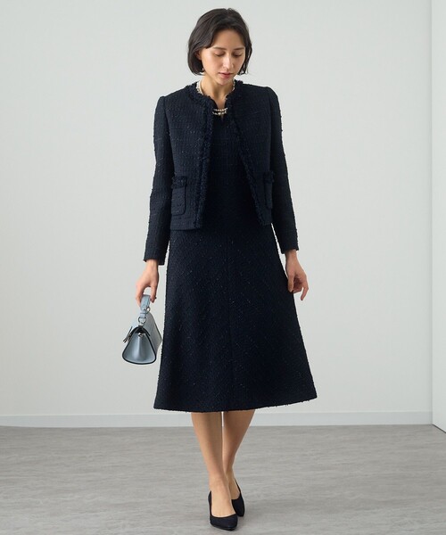 新品未使用タグ付きANAYIノーカラージャケットグレー薄手ウール38日本製 ANAYI(アナイ) ノーカラージャケット102211-10-150-85-380