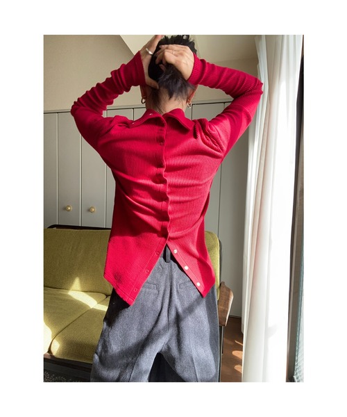 BLACK BY MOUSSY(ブラックバイマウジー)の「manyway turtle neck tops(メニーウェイタートルネックトップス)(ニット/セーター・レディース・レッド/ブラック/ベージュ・FREE)」の21枚目の写真