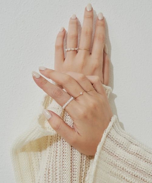 Aunt Marie's（アントマリーズ）の「パールミックス5点セットリング（リング・レディース・シルバー/ゴールド・FREE）」の3枚目の写真