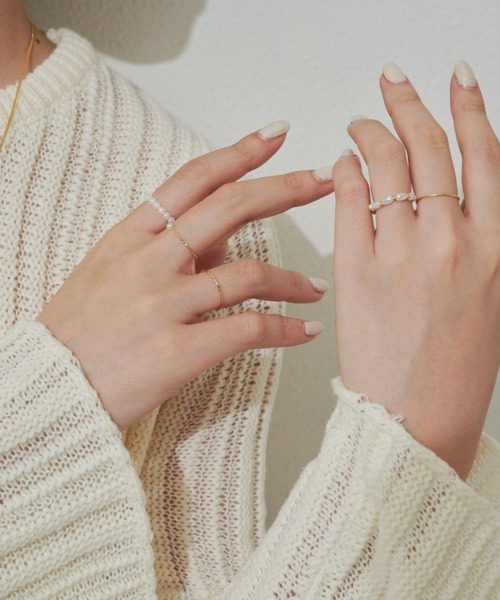 Aunt Marie's（アントマリーズ）の「パールミックス5点セットリング（リング・レディース・シルバー/ゴールド・FREE）」の5枚目の写真