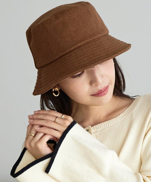KOBE LETTUCE（コウベレタス）の「フェイクウールバケットハット（ハット・レディース・キャメル/ベージュ/ブラック・FREE）」の3枚目の写真