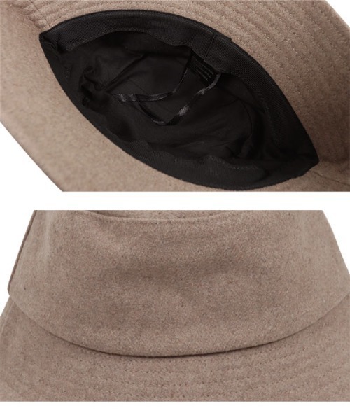 KOBE LETTUCE（コウベレタス）の「フェイクウールバケットハット（ハット・レディース・キャメル/ベージュ/ブラック・FREE）」の7枚目の写真