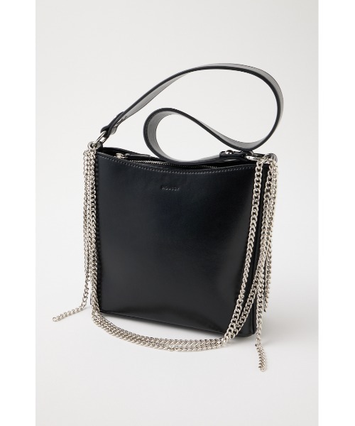 MOUSSY（マウジー）の「TWIN CHAIN F/LEATHER バッグ（ショルダーバッグ・レディース・ブラック/オフホワイト・FREE）」の16枚目の写真