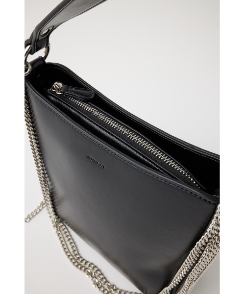 MOUSSY（マウジー）の「TWIN CHAIN F/LEATHER バッグ（ショルダーバッグ・レディース・ブラック/オフホワイト・FREE）」の14枚目の写真