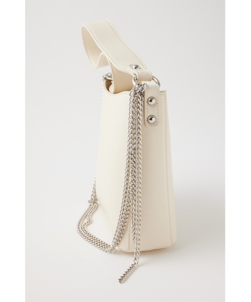 MOUSSY（マウジー）の「TWIN CHAIN F/LEATHER バッグ（ショルダーバッグ・レディース・ブラック/オフホワイト・FREE）」の4枚目の写真