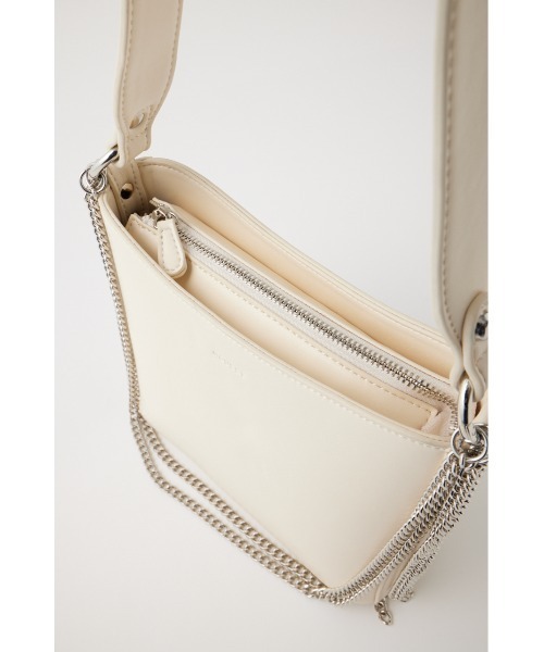 MOUSSY（マウジー）の「TWIN CHAIN F/LEATHER バッグ（ショルダーバッグ・レディース・ブラック/オフホワイト・FREE）」の21枚目の写真