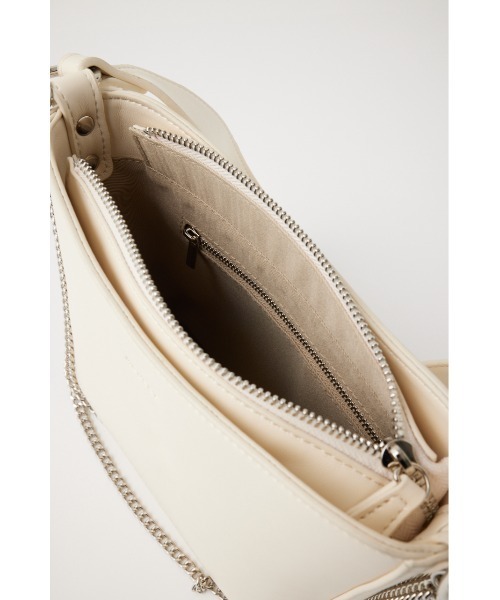 MOUSSY（マウジー）の「TWIN CHAIN F/LEATHER バッグ（ショルダーバッグ・レディース・ブラック/オフホワイト・FREE）」の18枚目の写真