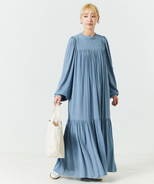 FREAK'S STORE（フリークスストア）の「【限定展開】インド 楊柳 2way ワンピース（前後2WAY）（ワンピース・レディース・ナチュラル/ブルー/ベージュ/パープル/ネイビー・SMALL/MEDIUM）」の17枚目の写真